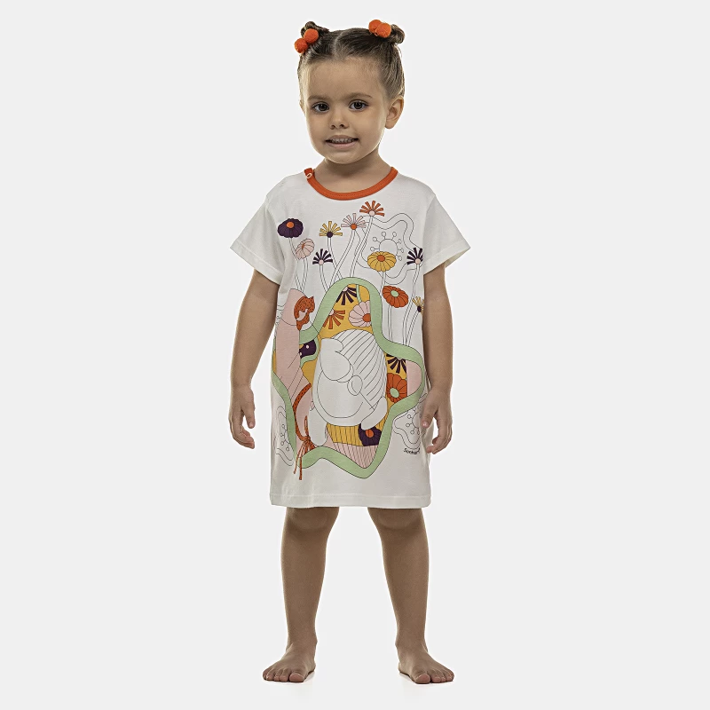Camisão Feminino Baby Manga Curta