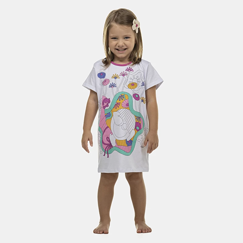 Camisão Feminino Baby Manga Curta