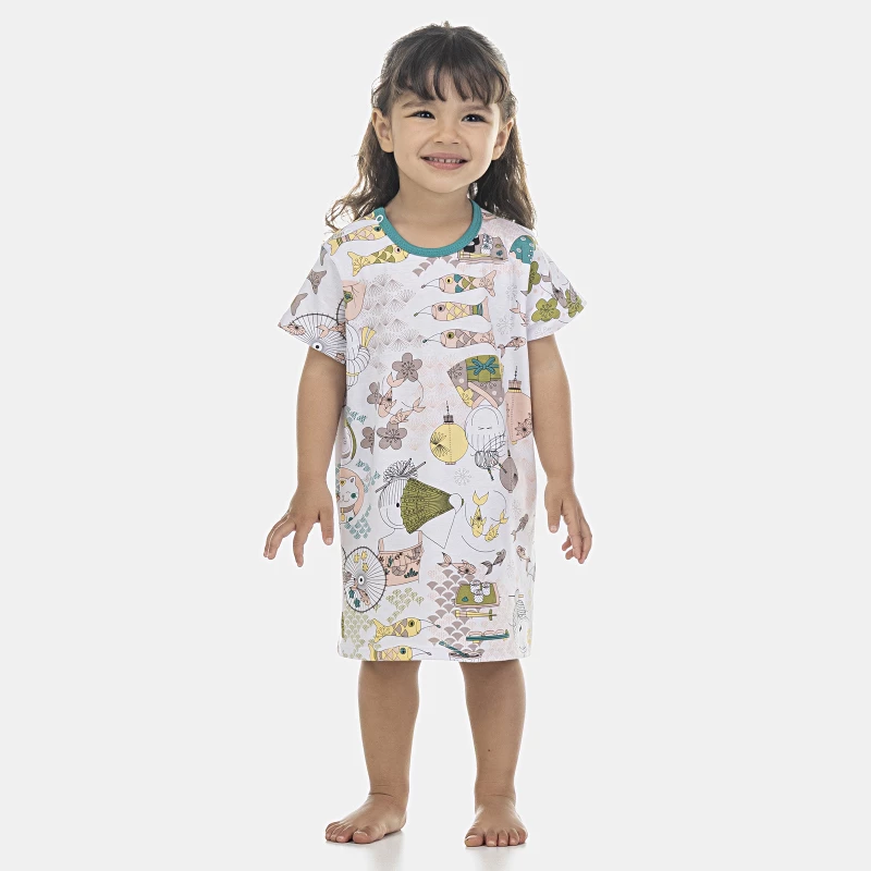 Camisão Feminino Baby Manga Curta