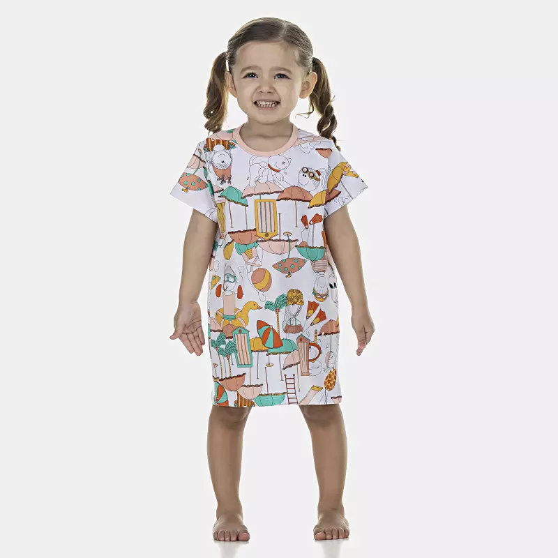 Camisão Feminino Baby Manga Curta