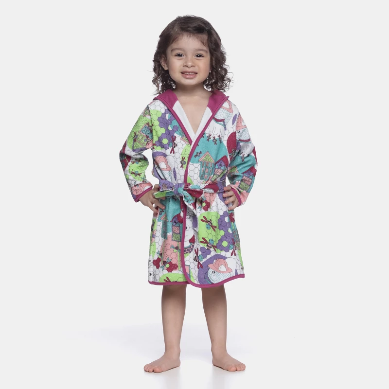 Roupão Feminino Baby Manga Longa Com Capuz