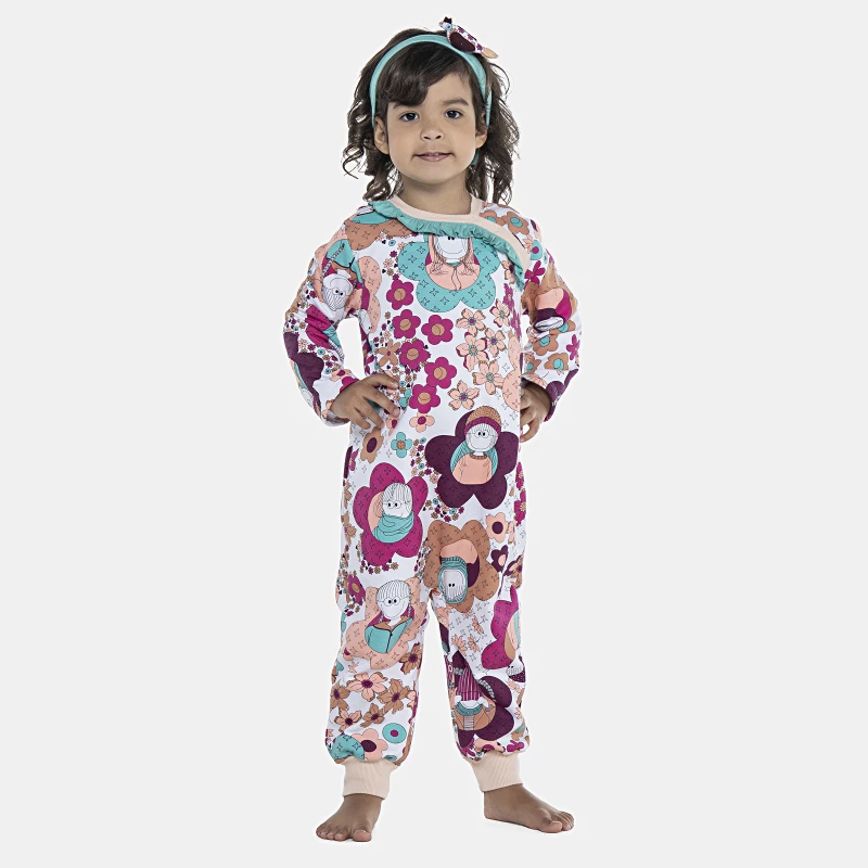 Macacão Feminino Baby Manga Longa