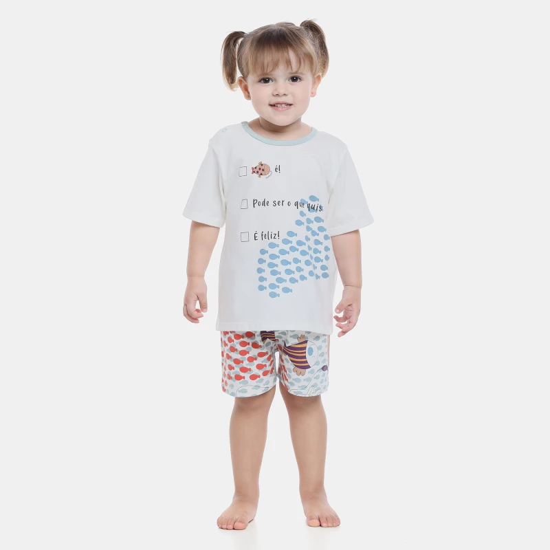 Pijama manga curta e short 