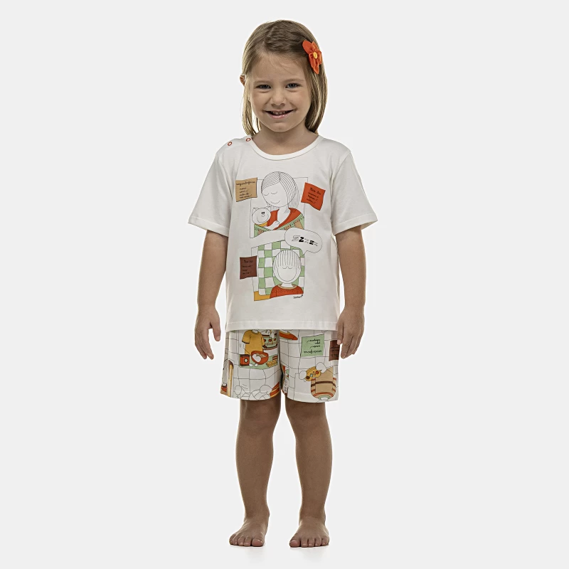 Pijama Baby Manga Curta e Short Unissex