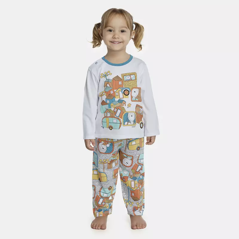 Pijama Unissex Baby Manga Longa e Calça
