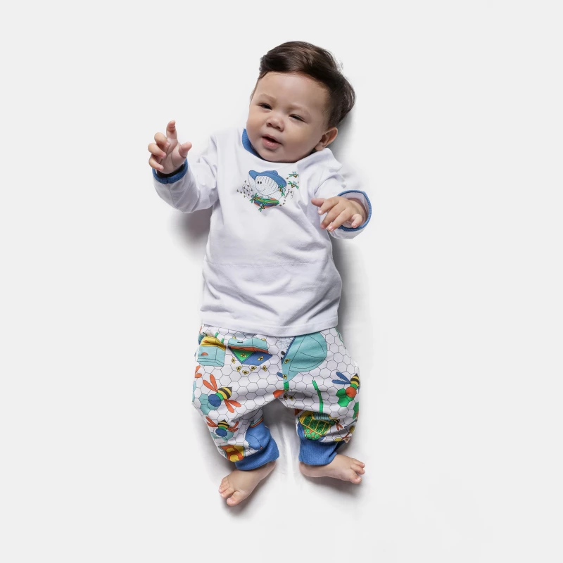 Pijama body manga longa e mijão