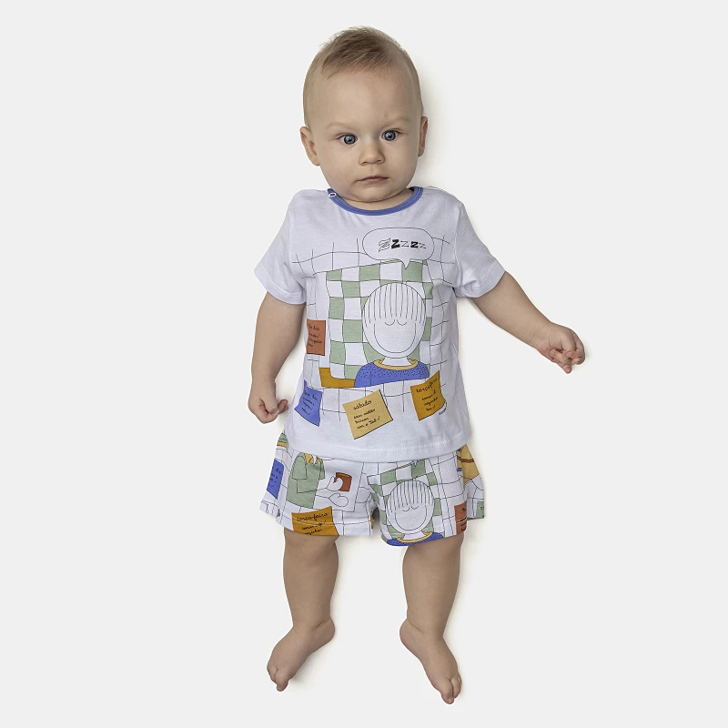 Pijama Masculino Bebê Manga Curta e Short