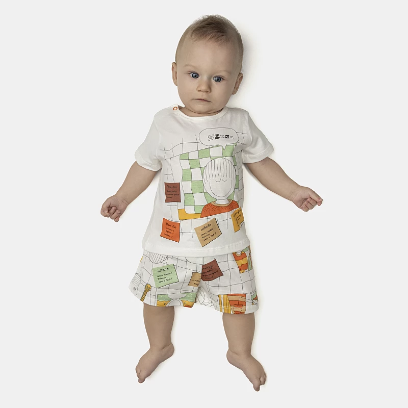 Pijama Masculino Bebê Manga Curta e Short