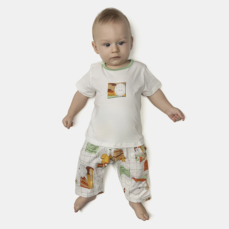 Pijama Masculino Bebê Manga Curta e Calça