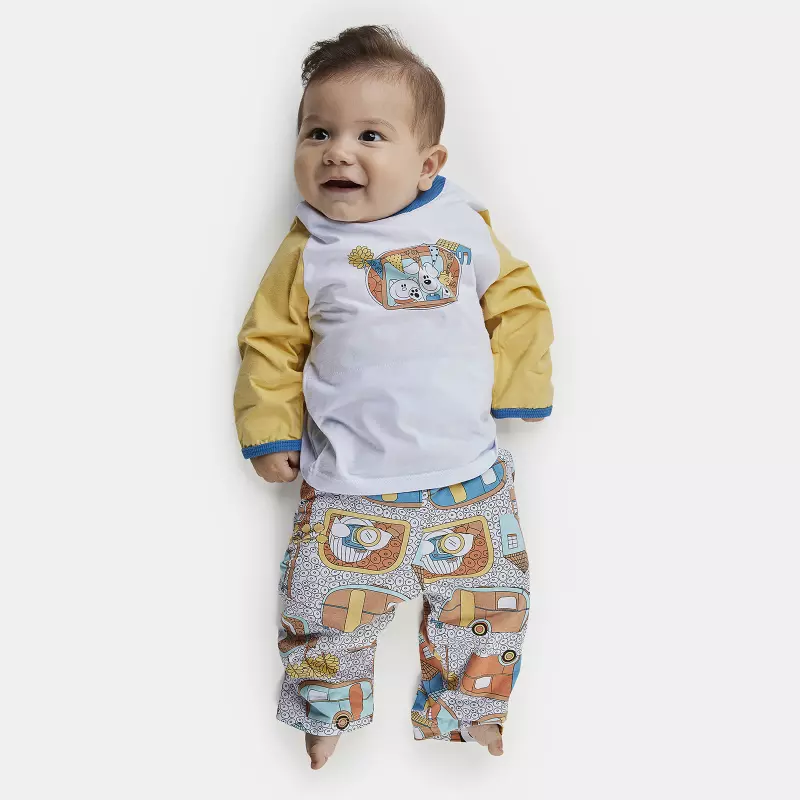 Pijama Masculino Bebe Body Manga Longa e Calça