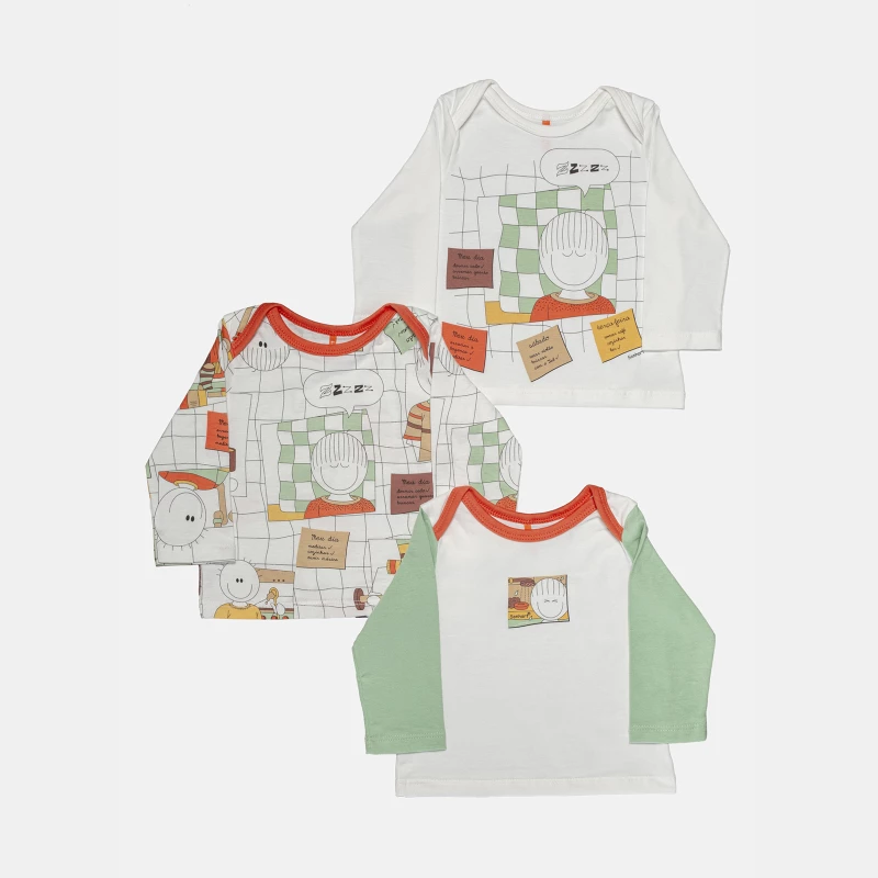 Kit Pagão Masculino Bebê Manga Longa