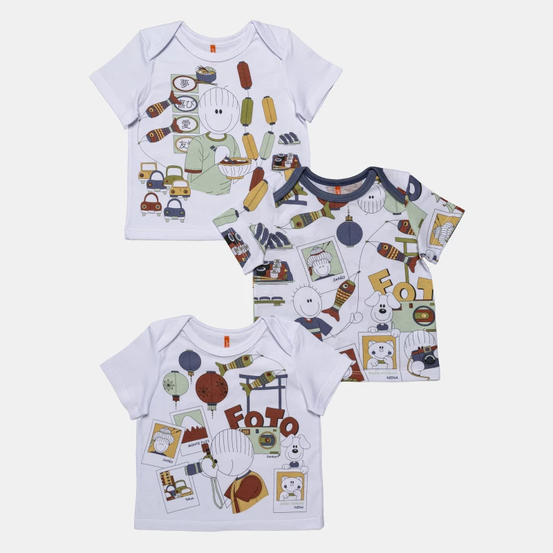 Kit Pagão Masculino Bebê Manga Curta