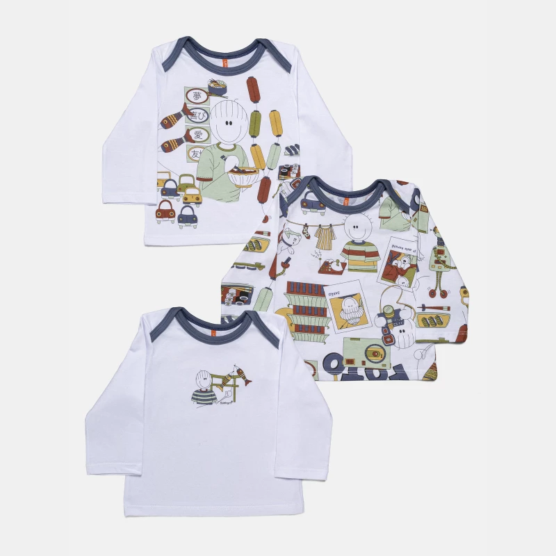 Kit Pagão Masculino Bebê Manga Longa