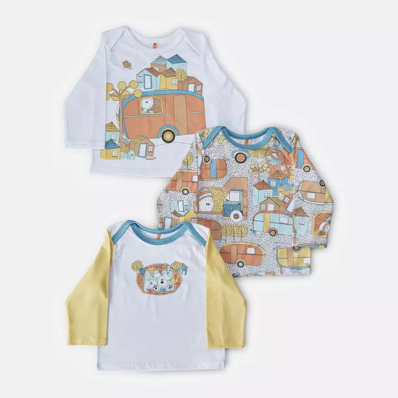 Kit Pagão Masculino Bebe Manga Longa