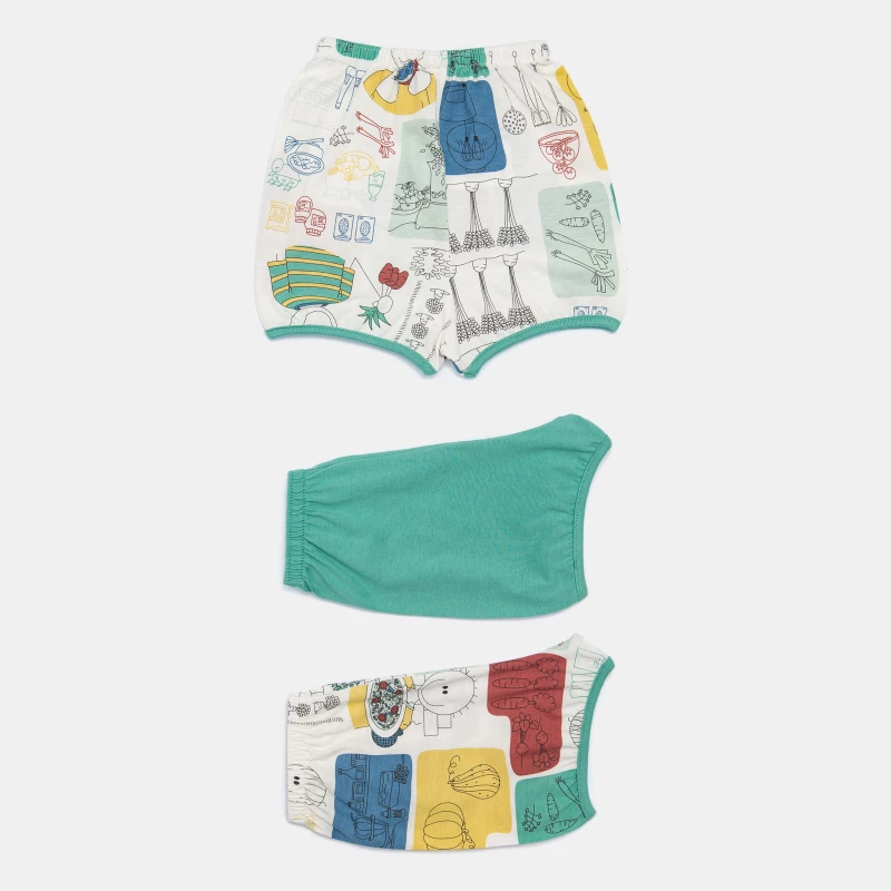 Kit mijão Curto Bebê Menino 3 Peças Estampado