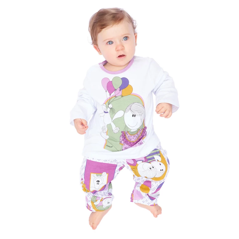 Pijama manga longa e calça