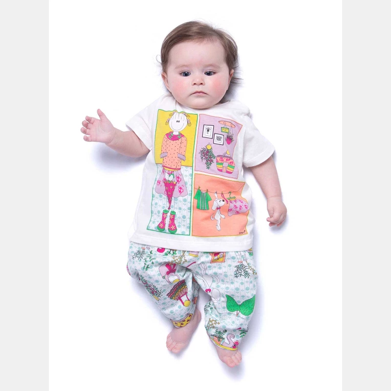 Pijama manga curta e calça