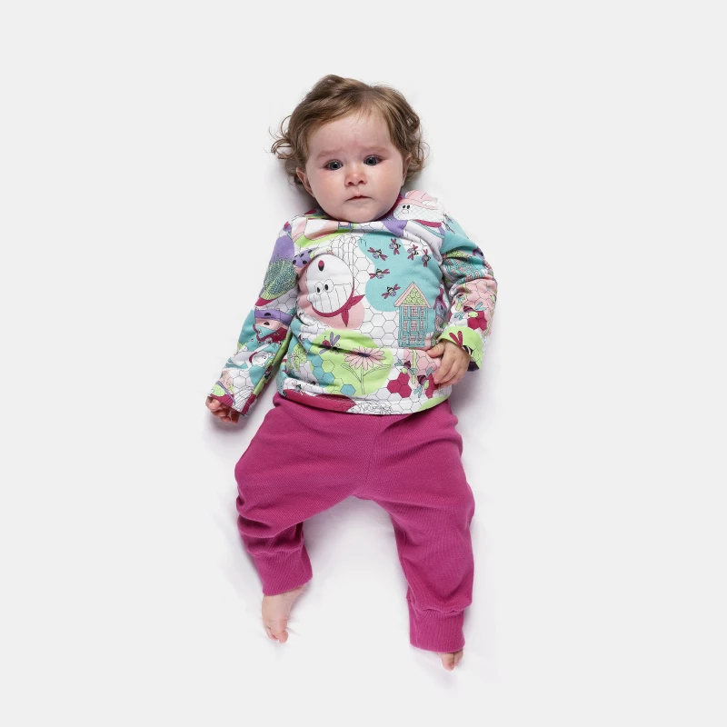 Conjunto Feminino Bebe Body Manga Longa e Calça Moletinho