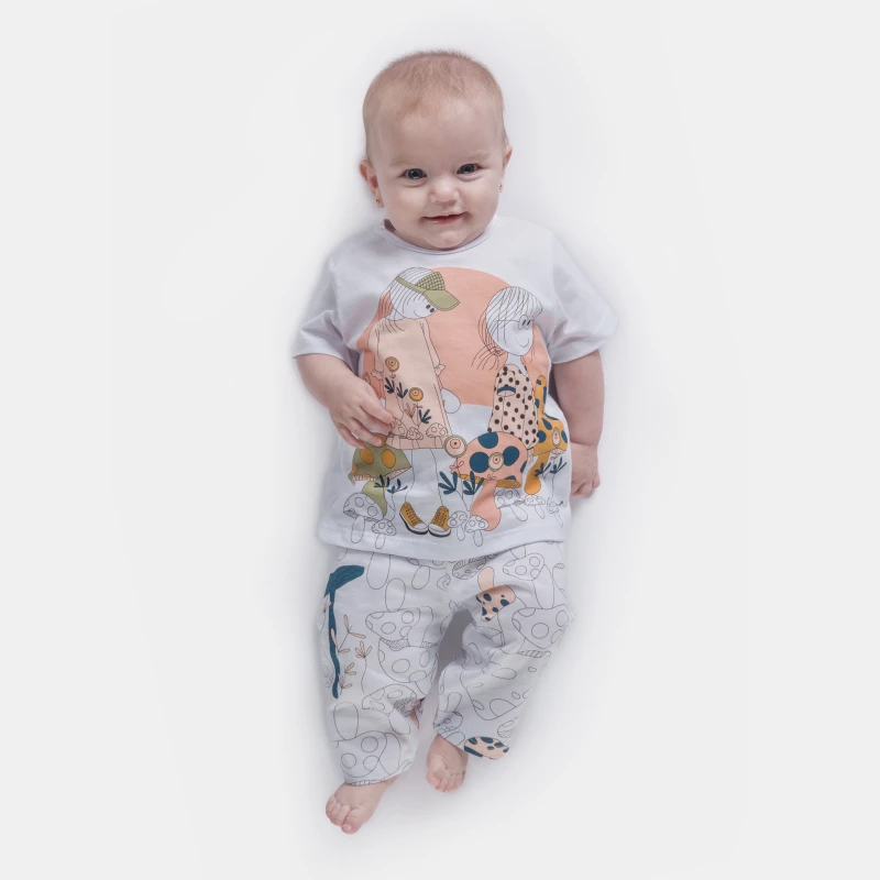 Pijama manga curta e calça