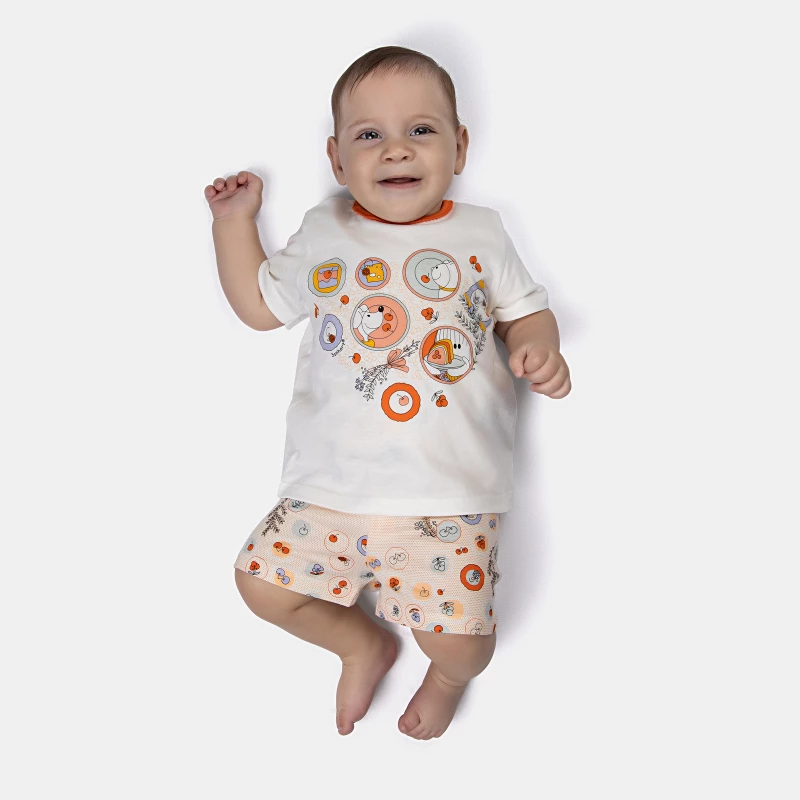 Foto Sonhart Pijama Bebê Menina Tic-Tac manga curta e short Nina e Ted