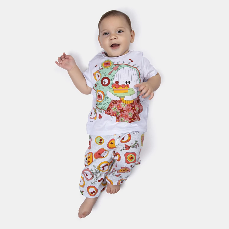 Pijama manga curta e calça