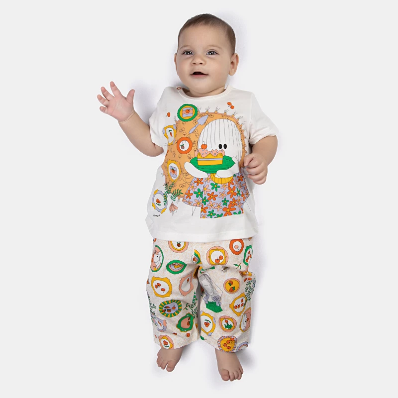 Pijama manga curta e calça