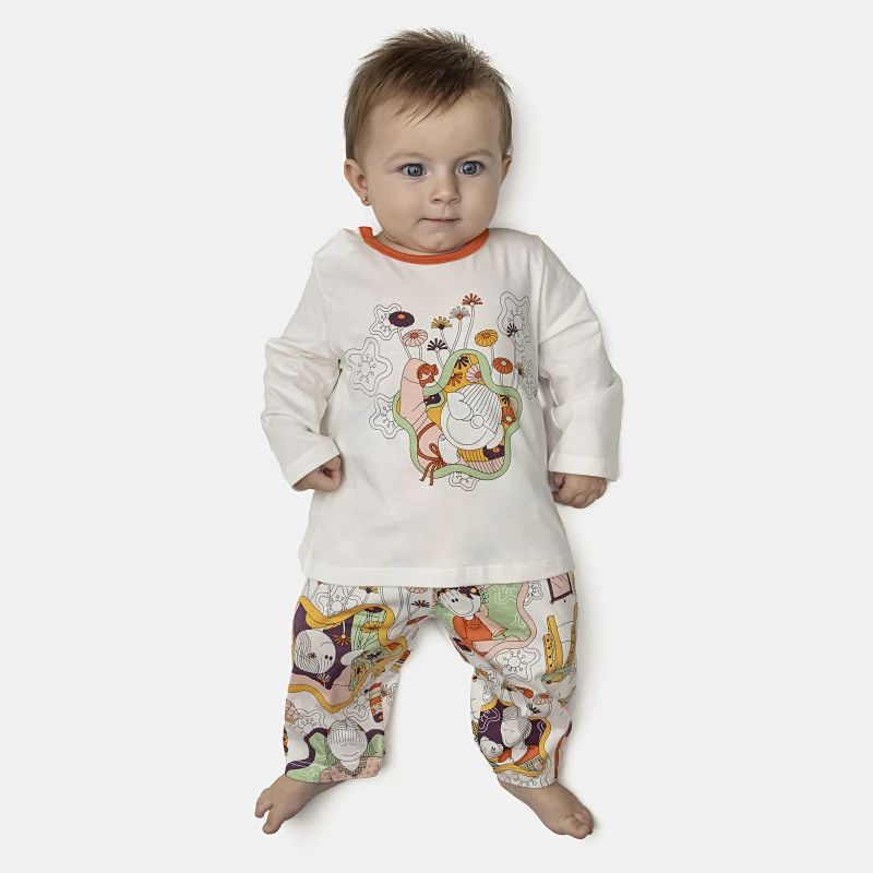 Pijama Feminino Bebê Manga Longa e Calça