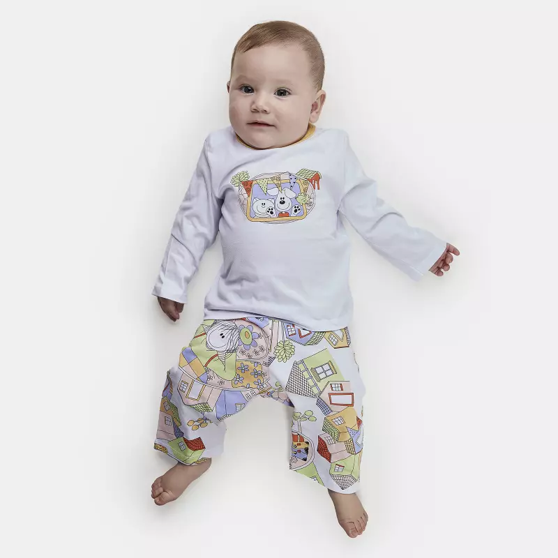 Pijama Feminino Bebe Manga Longa e Calça
