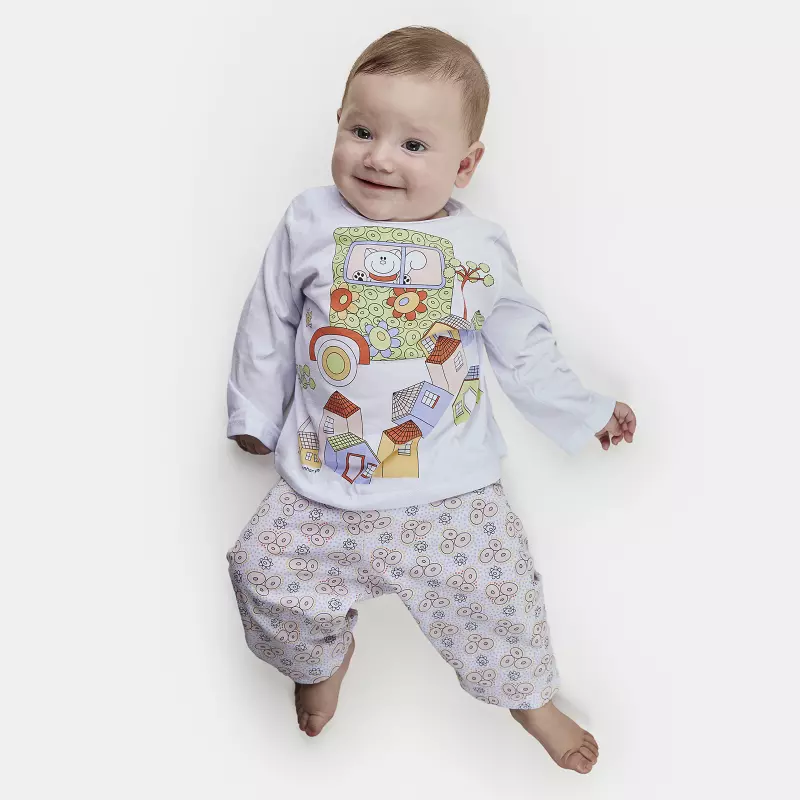 Pijama Feminino Bebe Manga Longa e Calça