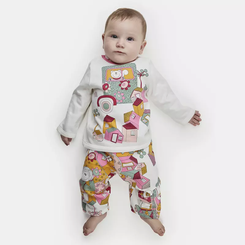 Pijama Feminino Bebe Manga Longa e Calça Moletinho