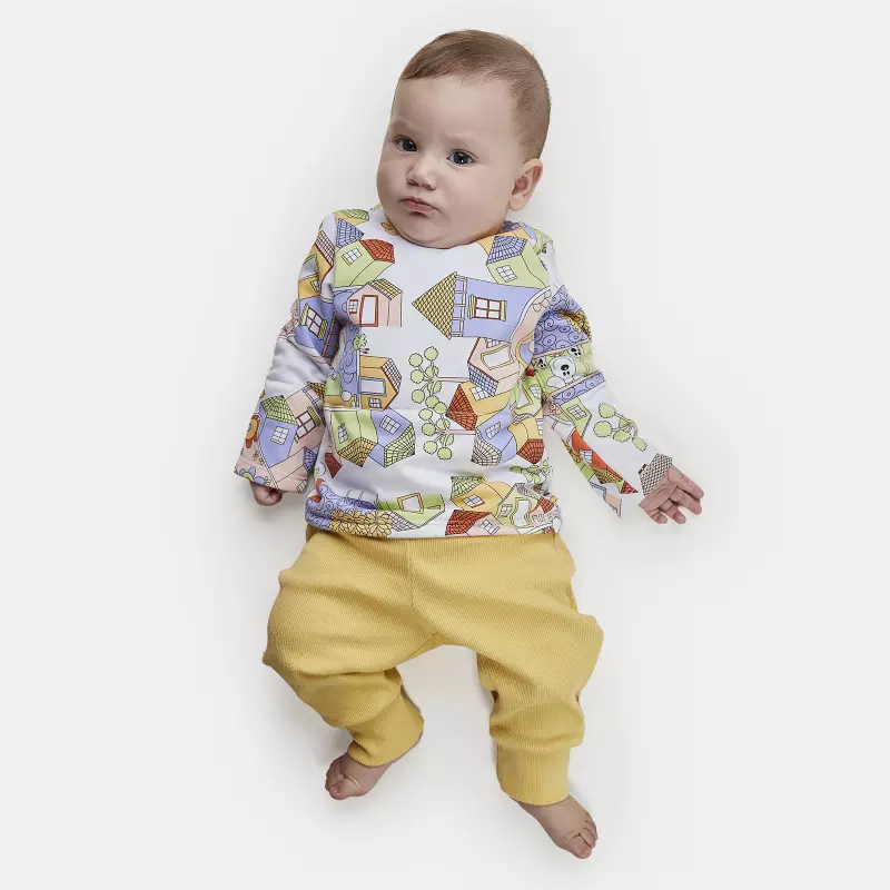 Pijama Feminino Bebe Body Manga Longa Moletinho e Calça Canelada