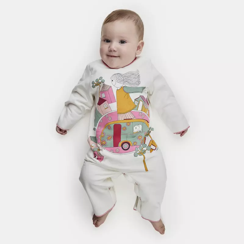 Macacão Feminino Bebe Manga Longa Moletinho