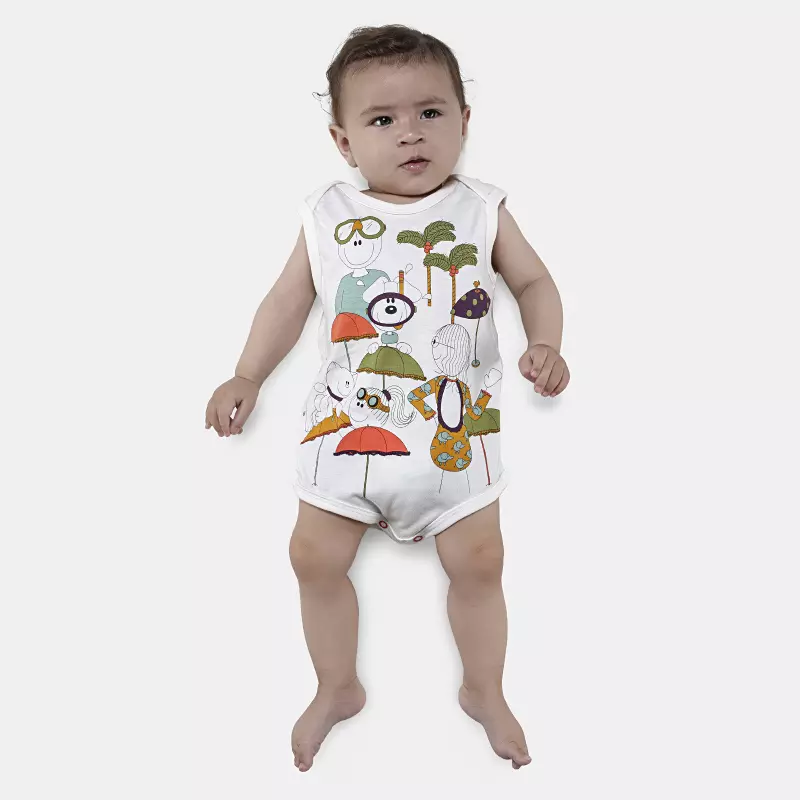 Kit Body Feminino Bebe Sem Mangas