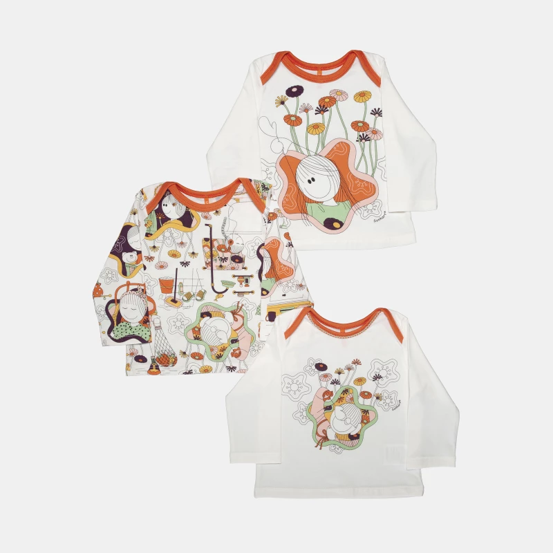 Kit Pagão Feminino Bebê Manga Longa