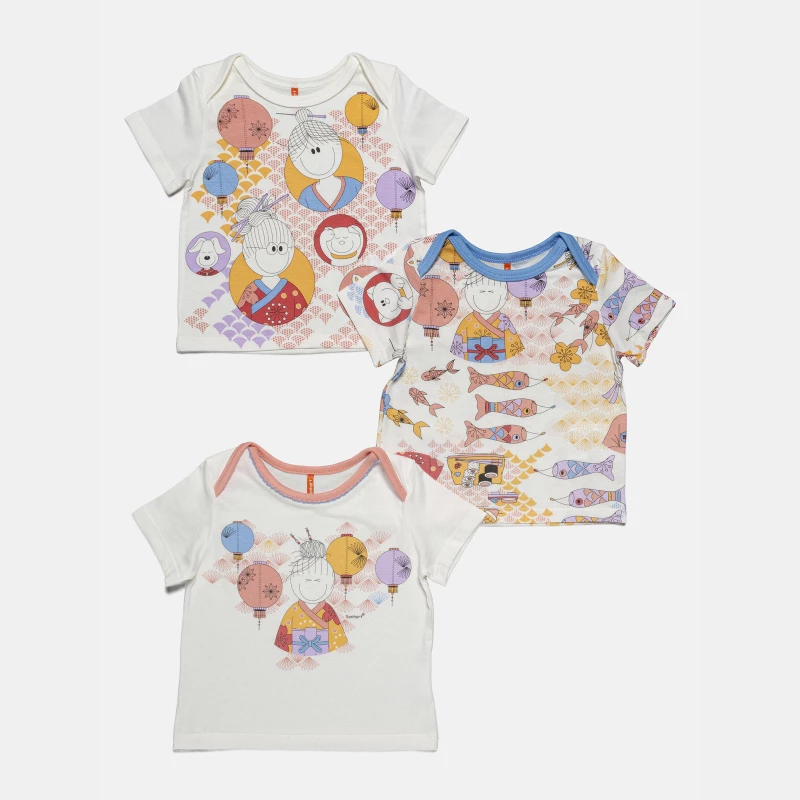 Kit Pagão Feminino Bebê Manga Curta