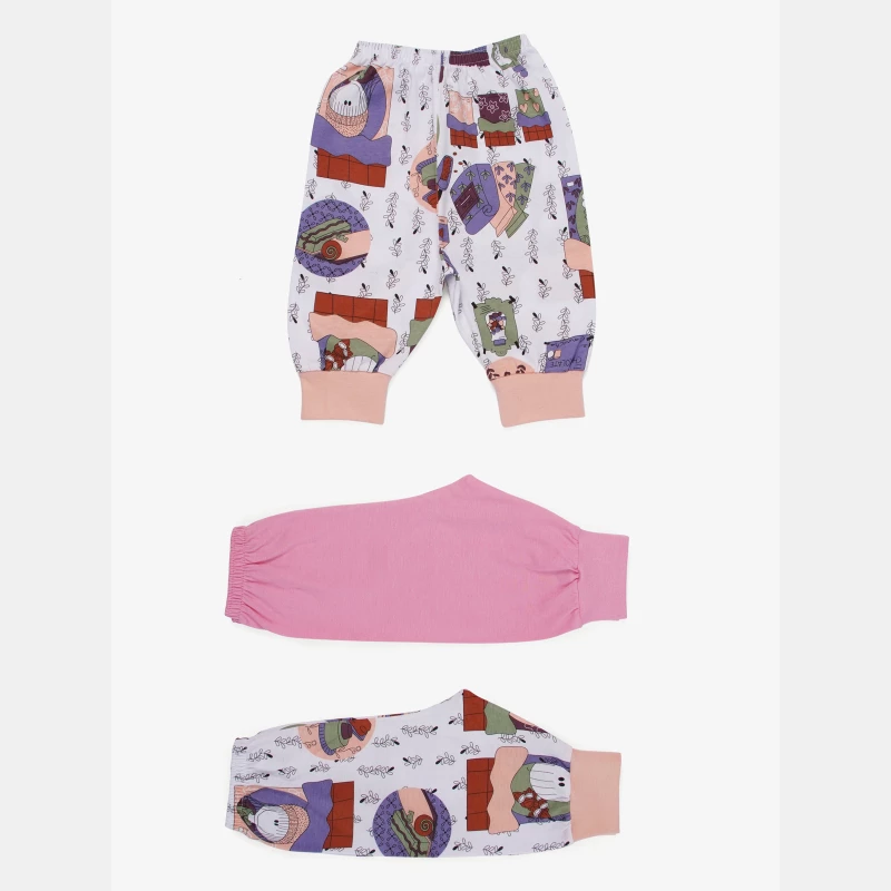 	 Kit Mijão Longo Sonhart Bebê Menina Estampados 3 Peças