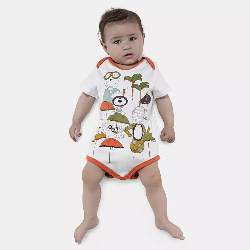 Body Bebe Manga Curta Unissex