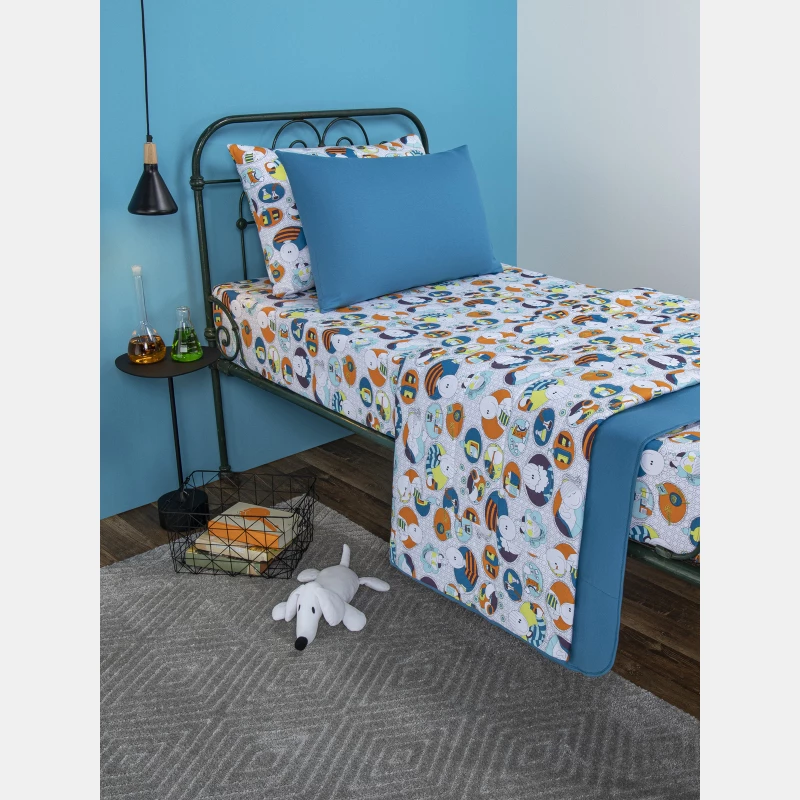 Lençol Elástico com Fronhas Casal Masculino