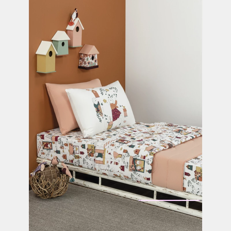 Lençol Elástico com Fronhas Casal Feminino