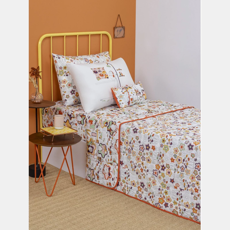 Lençol Elástico com Fronhas Solteiro Feminino