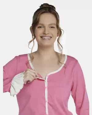 Pijama Feminino Adulto Manga Longa e Calça