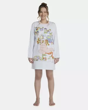 Camisão Feminino Adulto Manga Longa