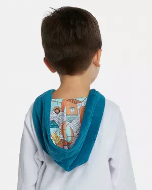 Roupão Masculino Baby Manga Longa Fechado Com Capuz Atoalhado