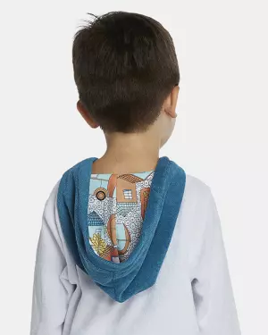 Roupão Masculino Baby Manga Longa Fechado Com Capuz Atoalhado