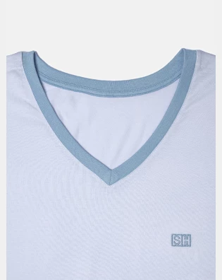 Pijama Masculino Adulto Manga Curta e Short Decote V