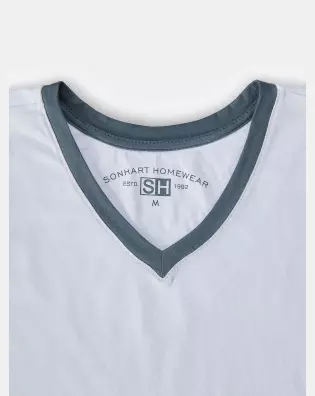 Pijama Masculino Adulto Manga Curta Decote V e Calça