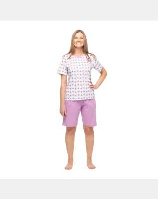 Conjunto Feminino Adulto Manga Curta e Bermuda 