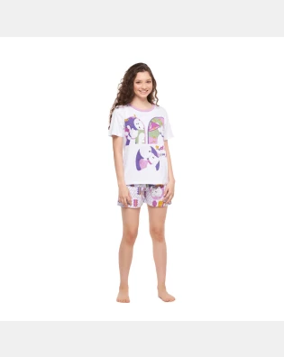 Conjunto Feminino Adulto Manga Curta e Short