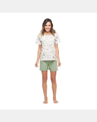 Conjunto Feminino Manga Curta e Short