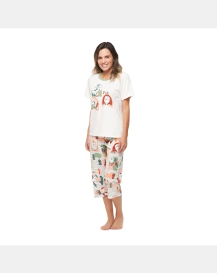 Conjunto Feminino Adulto Manga Curta e Corsário